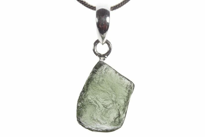 Green Moldavite Tektite Pendant ( g) - Czech Republic #353936